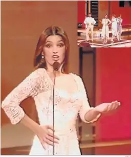  ?? RTVE ?? La sevillana Lucía en Eurovisión 1982, en el recuadro, la escena de tango.