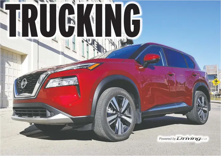  ?? — NADINE FILION/DRIVING ?? The 2021 Nissan Rogue Platinum AWD offers a significan­t improvemen­t over its past generation and its Nissan sibling, the larger, but aging, Murano.