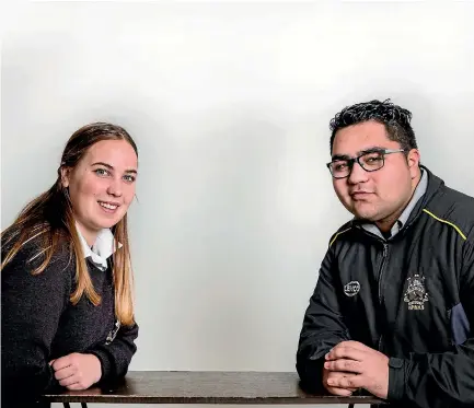  ?? PHOTO: ANDY JACKSON/FAIRFAX NZ ?? New Plymouth students Jessica Boniface and Michael McLeod, both 17, represente­d Taranaki at a youth parliament in Wellington.