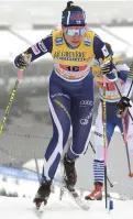  ?? FOTO: LEHTIKUVA/MARKKU ULANDER ?? Kerttu Niskanen körde sin första sprint för vintern i Lahtis.