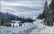  ?? AMANDA SWEENEY — NATIONAL PARKS SERVICE ?? A snow clearing on Lassen Volcanic Highway is seen near Kohm Yah-mah-nee Visitor Center in Lassen National Park.