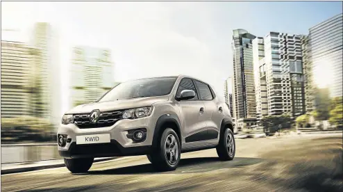  ?? Picture: QUICKPIC ?? HATCHLING: The new Renault Kwid is a small, affordable hatch with SUV looks built in India