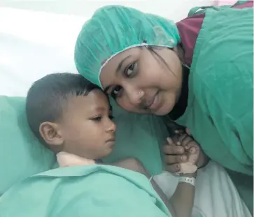  ?? Photo: Shirika Singh ?? Preetika Gautam with her three-year-old son, Darsh Prasad, after his heart surgery at the Colonial War Memorial Hospital in Suva on April 15, 2018.
