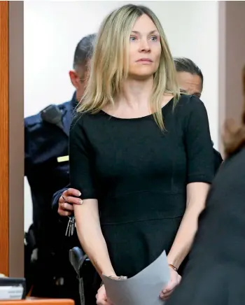  ??  ?? This 2013 file photo shows Amy Locane Bovenizer entering the courtroom to be sentenced in Somerville, N.J. for the 2010 drunk driving accident in 2010 that killed 60-year-old Helene Seeman