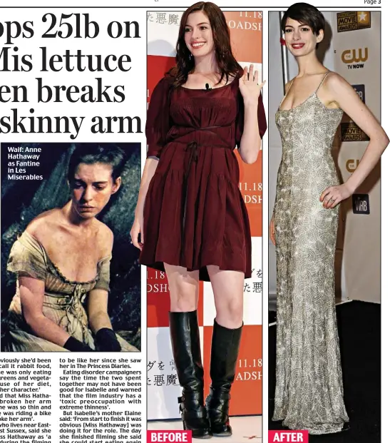 anne hathaway weight loss les miserables