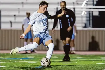  ?? Marvin Pfeiffer/staff photograph­er ?? Johnson star Diego Robles entered Tuesday’s regional quarterfin­al matchup with Austin Westlake with 34 goals and 12 assists this season.