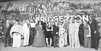  ?? ?? Cast and crew members attend the world premiere for the second season of the Netflix show “Bridgerton” in London, Britain March 22, 2022. (Reuters photo)