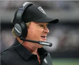  ?? Tribune News Service/mercury News ?? Jon Gruden resigned as the head coach of the Las Vegas Raiders Monday night.