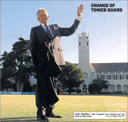  ?? Picture: BRIAN WITBOOI ?? FOND FAREWELL: Neil Crawford has handed over the reins as Grey rector