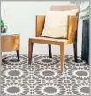  ?? Houzz ?? TRANSFORM your f loor with tile stenciling like the Cordelia pattern, $16.95 at houzz.com.