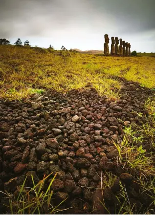  ??  ?? Right SUBTLE IS GOOD Often all that is required is a subtle adjustment. Here, the foreground rocks are given a hint of light to balance the brooding background. Easter Island