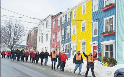  ?? LOUIS POWER/THE TELEGRAM ?? About 400 people walked Saturday afternoon in the Coldest Night of the Year event in St. John’s in support of Choices for Youth.