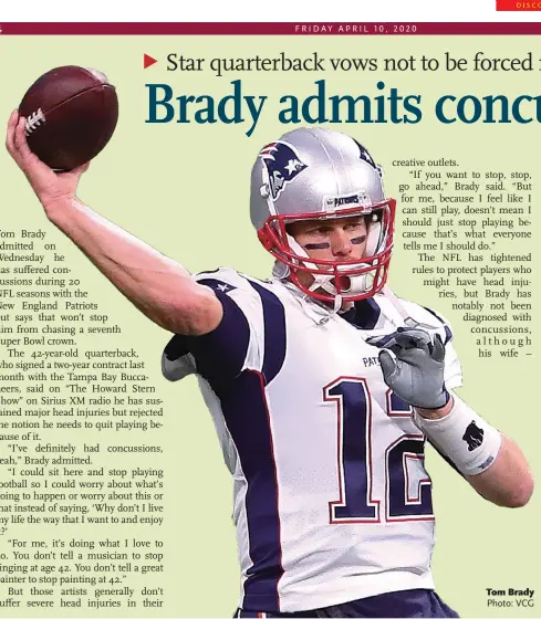  ?? Photo: VCG ?? Tom Brady