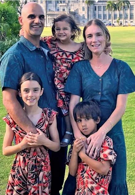  ?? ?? ANZ Fiji Country Head Rabih Yazbek with his family, in Suva.