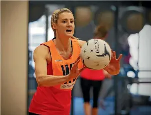  ?? PHOTO: CHRISTINE CORNEGE/FAIRFAX NZ ?? Jane Watson gets back into training in Hamilton on Monday after a superb debut for the Silver Ferns against England on Saturday.