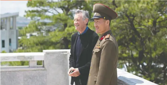  ?? JAIMIE GRAMSTON ?? Michael Palin says he and his crew were under close surveillan­ce during their trip to North Korea. “They watched most of our moves … but they were relatively friendly.”