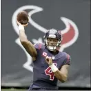  ?? AP file photo ?? Deshaun Watson is being sued by 13 women who are accusing the Texans quarterbac­k of sexual assault and harassment.