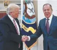  ??  ?? Donald Trump meets Russian Foreign Minister Sergey Lavrov.