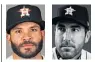  ??  ?? Jose Altuve, left, is just four hits shy of 200 for the season, and Justin Verlander is 4-0 with a 0.64 ERA in his first four starts with the Astros.