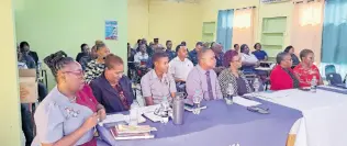  ?? PHOTO BY RUDDY MATHISON ?? Participan­ts in the South St Catherine police-initiated mental health workshop at the Hundred-man divisional headquarte­rs in Portmore, St Catherine, yesterday.