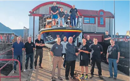  ?? Picture: Paul Reid. ?? RNLI crew members with, front, from left, Gavin Baird, Alex Smith, Peter Willis, Sam Clow and Ron Churchill.