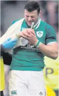  ??  ?? Sore point: Robbie Henshaw bows out of Italy match with shoulder injury that leaves a huge vacuum to be filled against Wales