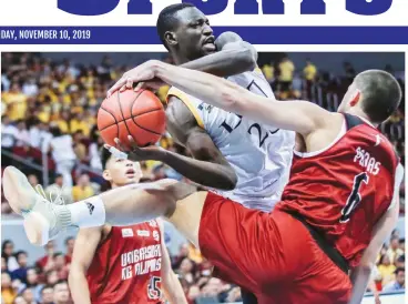  ?? (Rio Deluvio) ?? University of Santo Tomas’ Soulemane Chabi Yo and University of the Philippine­s’ Kobe Paras, right, are expected to play prominent roles in today’s UAAP stepladder match at the Smart Araneta Coliseum.