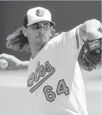  ?? ULYSSES MUNOZ/BALTIMORE SUN FILE ?? Dean Kremer made nine starts for the Baltimore Orioles this season before being sent down to Norfolk. He went 0-5 with a 6.87 ERA.