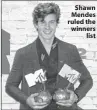  ??  ?? Shawn Mendes ruled the winners list