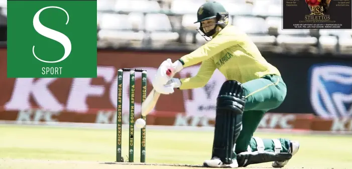  ?? PHANDO JIKELO African News Agency ?? SOUTH Africa captain Dane van Niekerk bats against Sri Lanka in the first Women’s T20I at Newlands in Cape Town yesterday.|