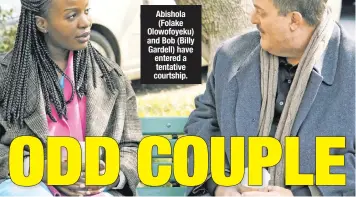  ??  ?? Abishola (Folake Olowofoyek­u) and Bob (Billy Gardell) have entered a tentative courtship.