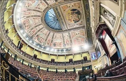  ?? FERNANDO VILLAR / EFE ?? El Congreso, ayer, durante el debate sobre el decreto de los fondos europeos y la reforma judicial