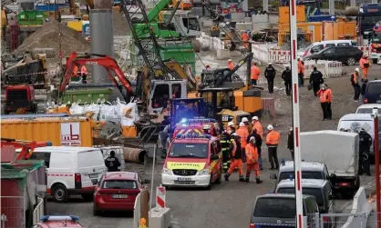  ?? Photograph: Christof Stache/AFP/Getty Images ?? Emergency services attend the site of the explosion near a railway station in Munich.