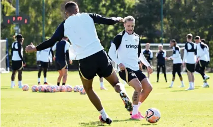  ?? Chelsea FC/Getty Images ?? Chelsea training last week at Cobham. The club has bought land opposite the entrance to the training ground. Photograph: Darren Walsh/