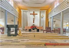  ?? AP PHOTO/RAHAMAN A YUSUF ?? A view of the St. Francis Catholic Church in Owo Nigeria on June 5 after gunmen targeted the church in Ondo state on a Sunday morning just as the worshipper­s gathered for the weekly Mass.