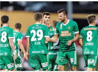  ??  ?? Guter Einstand: Rapid-Heimkehrer Deni Alar erzielte im Cup-Spiel am Freitag in Kufstein zwei Tore
