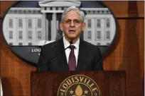  ?? TIMOTHY D. EASLEY — THE ASSOCIATED PRESS ?? U.S. Attorney General Merrick Garland speaks during a press conference at Louisville Metro Hall in Louisville, Ky., on Wednesday.