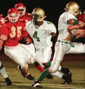  ?? BOBBY ABRAHAMSON / SPECIAL ?? Buford High School’s P.K. Sam (4) says he has no idea how many concussion­s he sustained over his football career, which began in metro Atlanta and ended in the NFL.