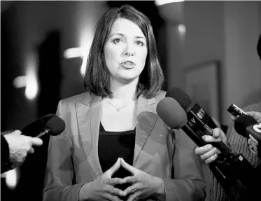  ?? Jeff Mcintosh/ THE CANADIAN PRESS ?? Wildrose Leader Danielle Smith says the government’s Campus Alberta plan should be abandoned.