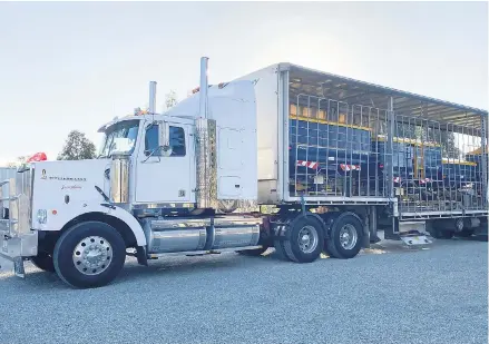  ??  ?? SPREADING INNOVATION: delivery.
A delivery of spreaders heading to our Horsham dealership all ready for instant