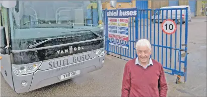  ??  ?? Donald MacGillivr­ay outside Shiel Buses’ new premises in Caol.