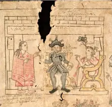  ??  ?? El Lienzo de Tlaxcala fue explicado por Federico Navarrete, investigad­or de la UNAM en el Congreso Internacio­nal 1519: Contactos y conexiones.