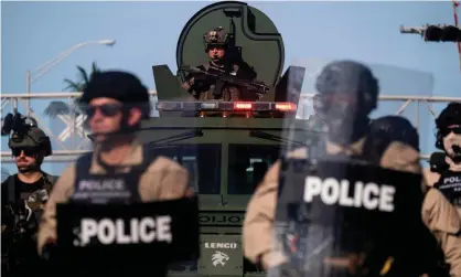  ??  ?? ‘Our law enforcemen­t agencies learned many of the most routine aspects of policing from US excursions abroad for the purpose of stamping out rebellion.’ Photograph: Ricardo Arduengo/AFP/Getty Images