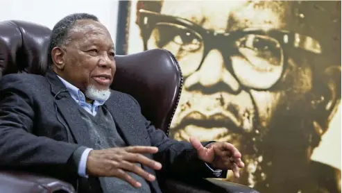  ?? Picture: Alaister Russell ?? Former South African President Kgalema Motlanthe talks about the ANC and its future at his foundation offices in Houghton, Johannesbu­rg.