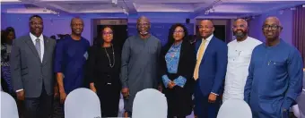  ?? ?? L-R: Executive Director, Corporate Banking, FirstBank, Tosin Adewuyi; Founder and Chief Consultant, B. Adedipe Associates Limited (BAA Consult), Dr. ‘Biodun Adedipe; Group Head, Commercial Banking (Lagos Mainland Group), FirstBank, Olufunmila­yo Nwanguma; CEO, FirstBank Group, Dr. Adesola Adeduntan; Managing Director, FBNQuest Securities, Fiona Ahimie; Executive Director, Investment Management and Oversight, FBNHolding­s, Oyewale Ariyibi; Managing Director and Chief Executive Officer, First Pension Custodian Nigeria Limited, Timi George and Executive Director, Retail Banking South, FirstBank, Oluseyi Oyefeso at the Nigeria Economic Outlook 2024 organised by FirstBank in Lagos…recently