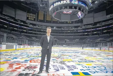  ?? Photograph­s by Maria Alejandra Cardona Los Angeles Times ?? SCOTT MORRIS is president of BluEco Technology Group. The El Segundo company’s ice-making devices are used at Staples Center.