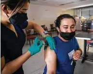  ??  ?? Oscar Fuentes said being able to tell customers he’s vaccinated “will give them more confidence to come to our place.”