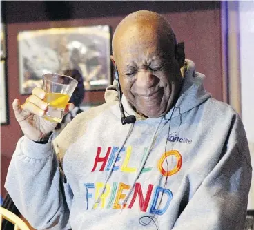  ?? MICHAEL R. SISAK / THE ASSOCIATED PRESS ?? Bill Cosby performs at the LaRose Jazz Club in Philadelph­ia on Monday, in his first public performanc­e since his last tour ended in May 2015 amid protests over allegation­s the comedian drugged and molested dozens of women.