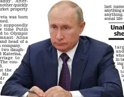  ??  ?? Health problems: Vladimir Putin