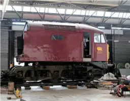  ?? PAUL FULLER. ?? The cab of 47738 stands inside the RISC on November 2.